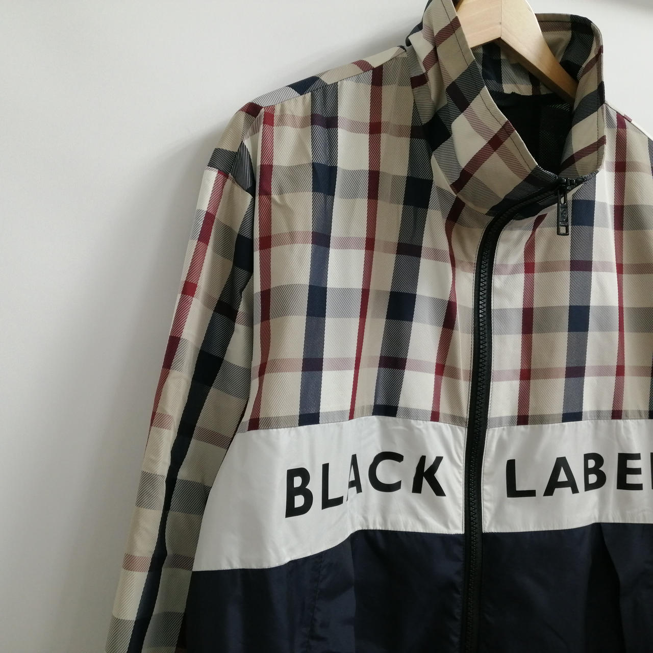 BLACK LABEL CRESTBRIDGE ナイロンジャケット チェックM BLUE LABEL