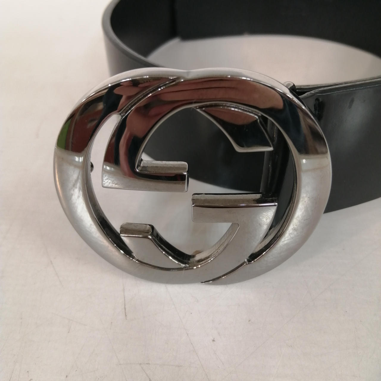 GUCCI グッチ　GGインターロッキングベルト65 シルバーバックル　美品 グッチ(GUCCI)|GUCCI インターロッキングGバックルベルト