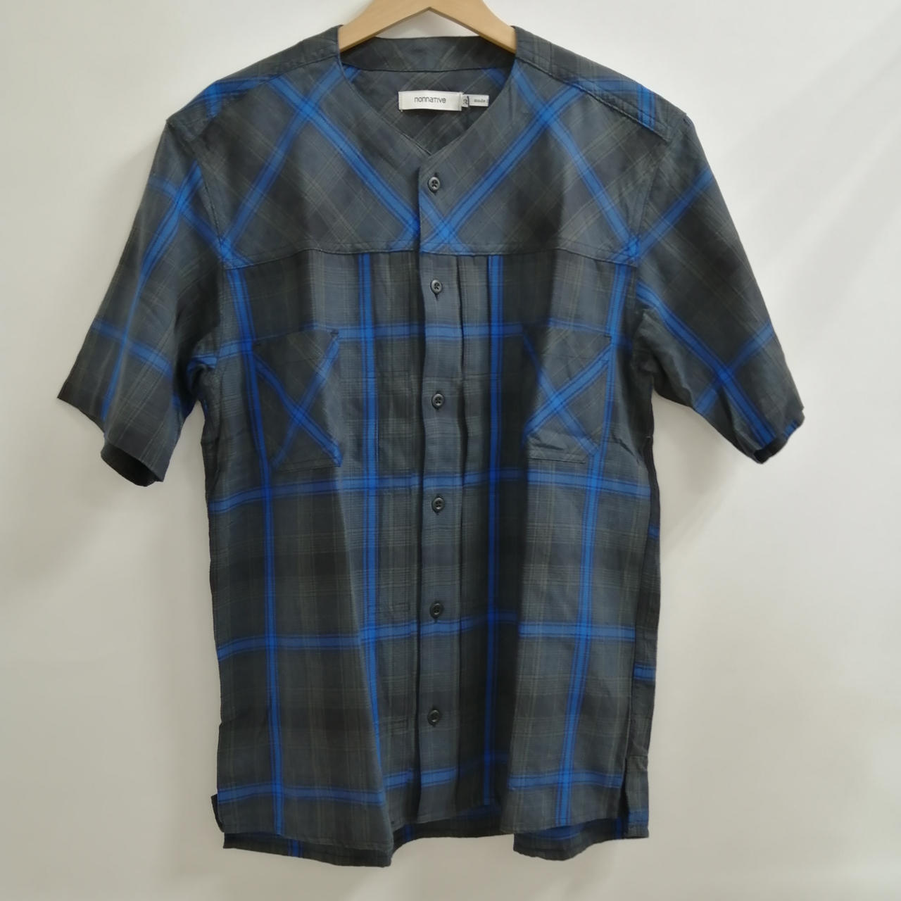 nonnative ストライプ柄シャツ MN-S3408 size2 綿麻ストライプシャツ（WEB限定価格 9/3～9/8）(S ネイビー