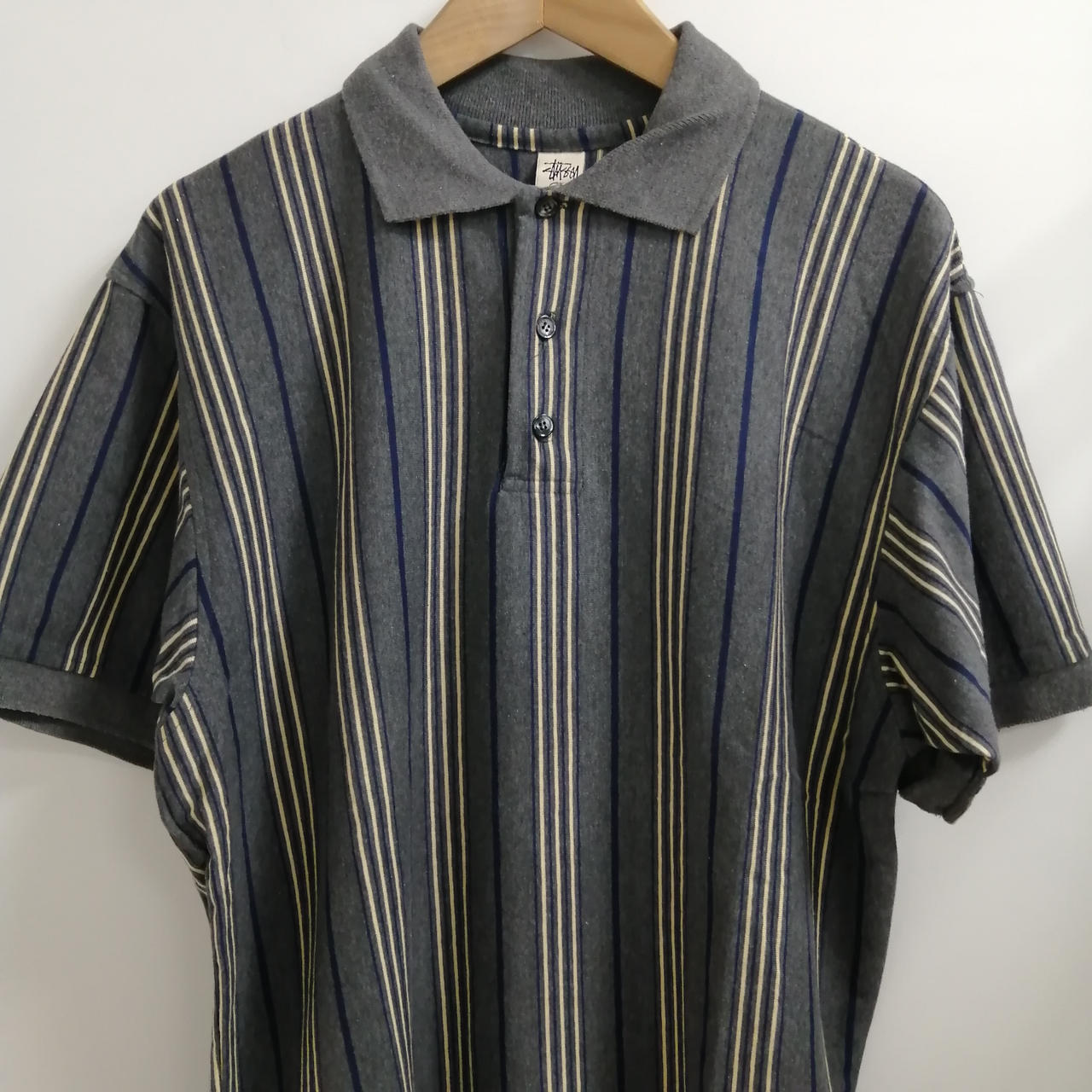 STUSSY ストライプ 半袖シャツ M 楽天市場】ステューシー ストライプシャツ サイズ表記 M ブルー
