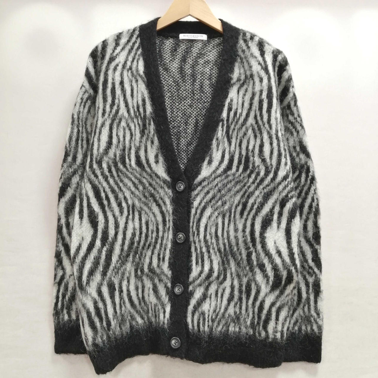 美品❁シャギーニットカーディガン　ビューティーアンドユース BEAUTY＆YOUTH UNITED ARROWS カーディガン シャギーニット Vネック