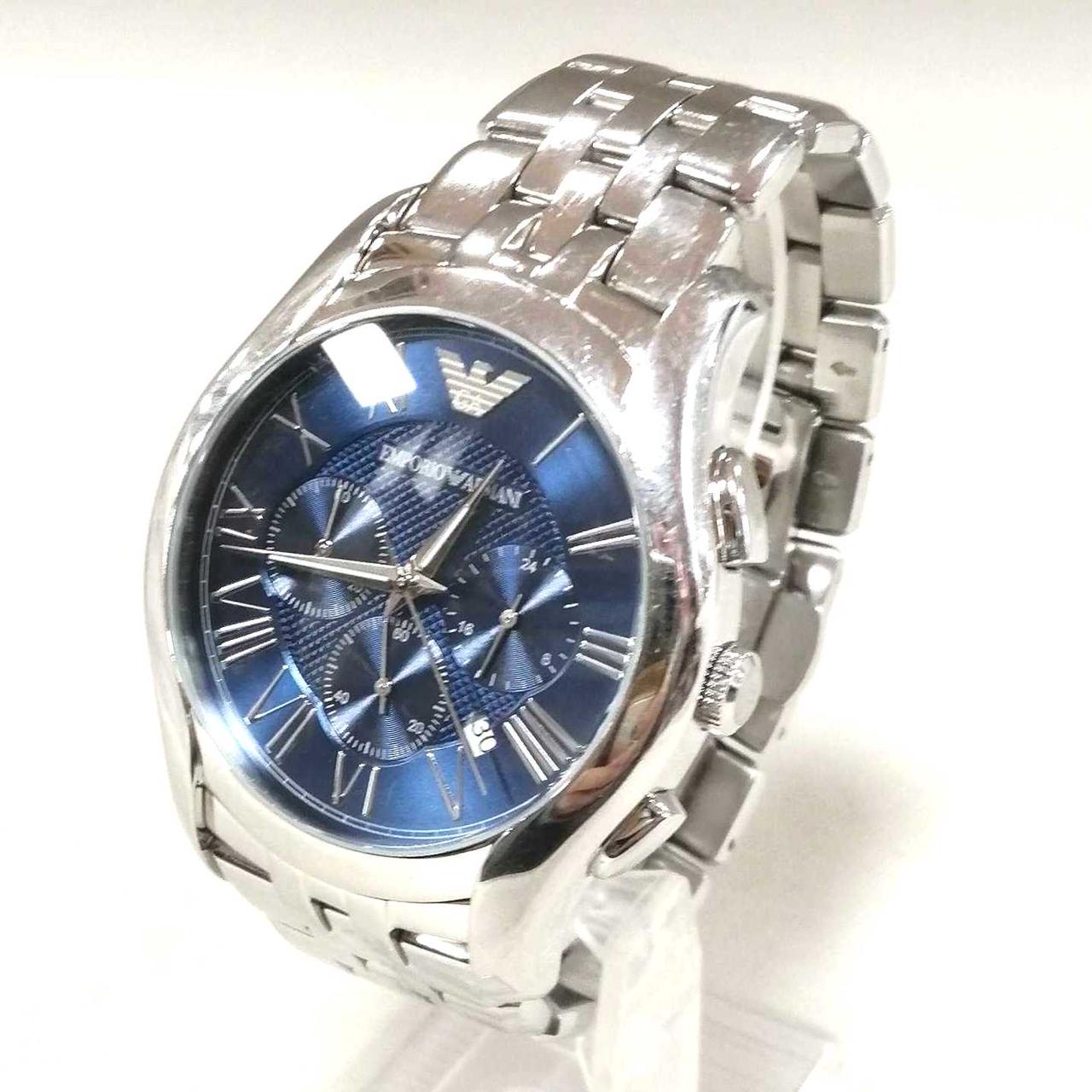 EMPORIO ARMANI|ブルーダイアルクラシッククロノグラフ時計|【ハード