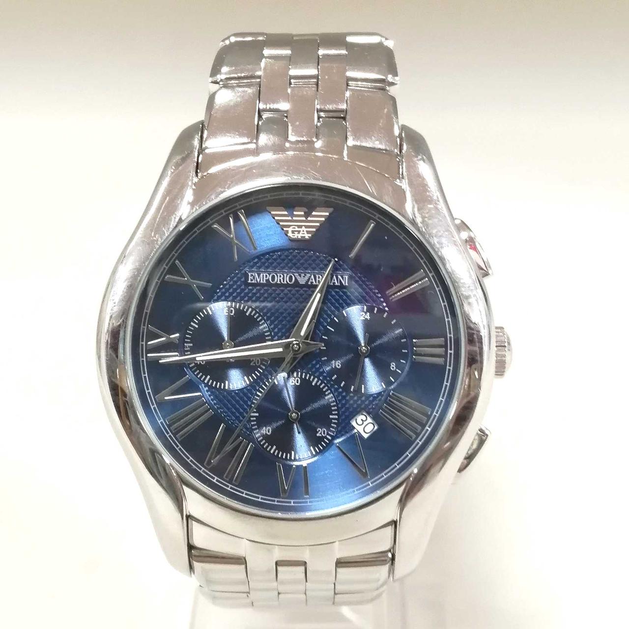 EMPORIO ARMANI|ブルーダイアルクラシッククロノグラフ時計|【ハード