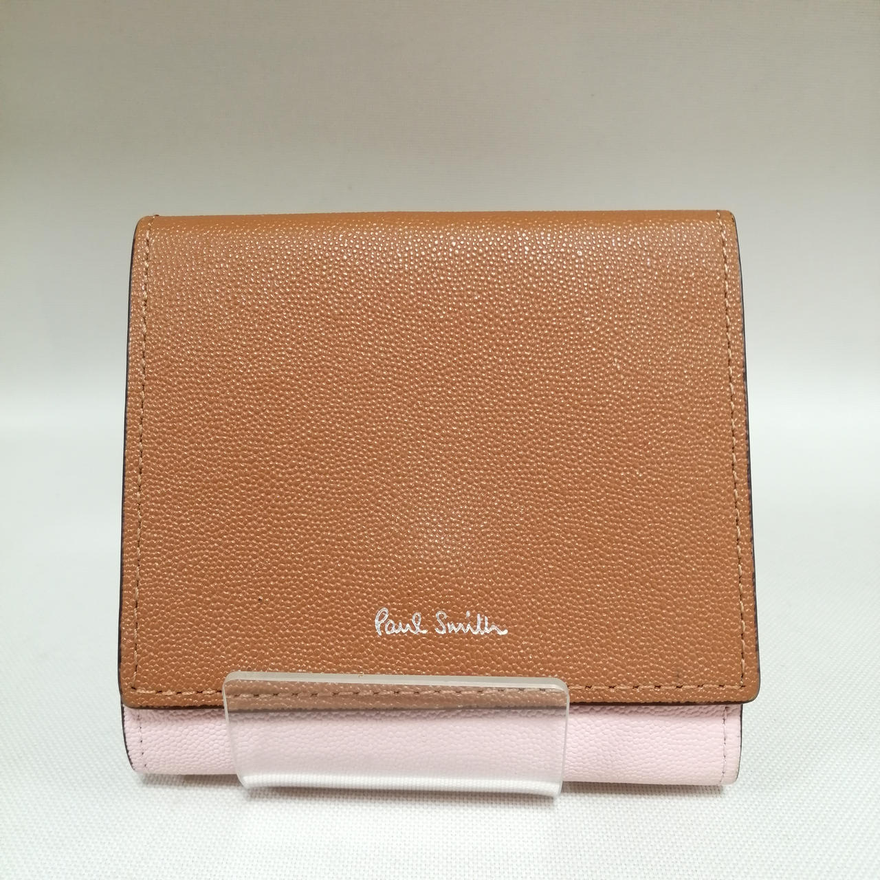 【未使用保管品】ポールスミス カラーブロック 二つ折り財布 バイカラー レザー Paul Smith 未使用 ポールスミス 財布 二つ折り ゴートレザー