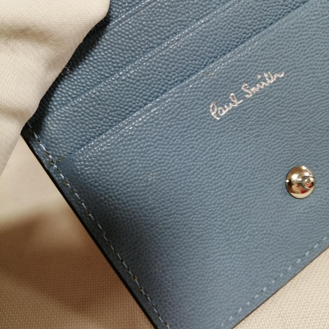 【未使用保管品】ポールスミス カラーブロック 二つ折り財布 バイカラー レザー Paul Smith 未使用 ポールスミス 財布 二つ折り ゴートレザー