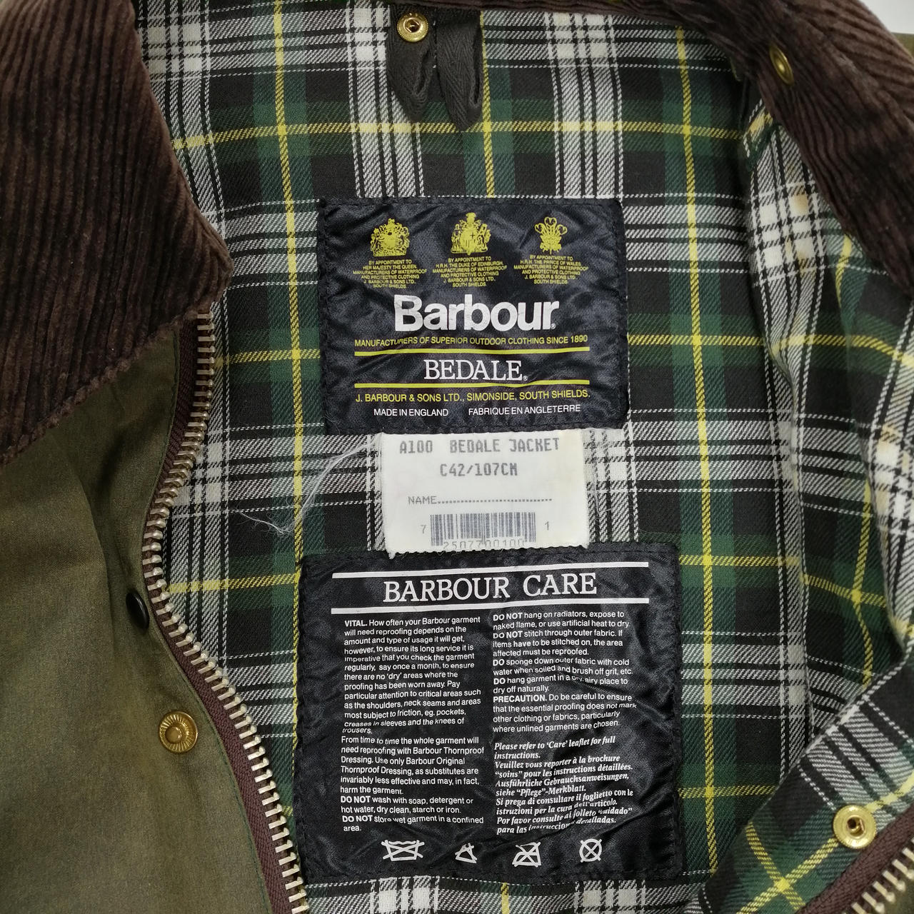 B.C STOCK  Barbour/バブアー BEDALE ジャケット カーキ バブアー(Barbour)|BEDALEオイルドジャケット|HARDOFFオフモール
