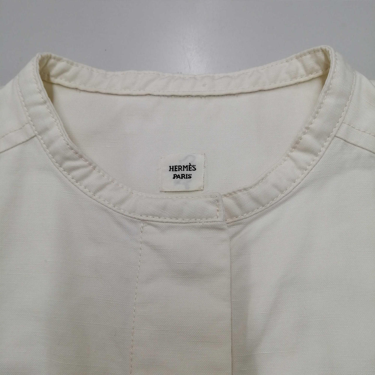 ★再度お幅値下げしました！美品★HERMES ノースリーブリネンシャツ　100% エルメス(HERMES)|リネン混ノースリーブワンピース|HARDOFFオフ