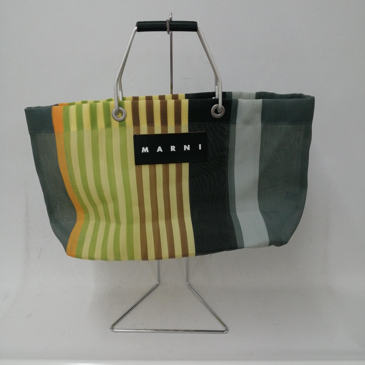 【美品】MARNI ストライプ トートバッグ MARNI - 美品 マルニ フラワーカフェ マーケット ストライプ