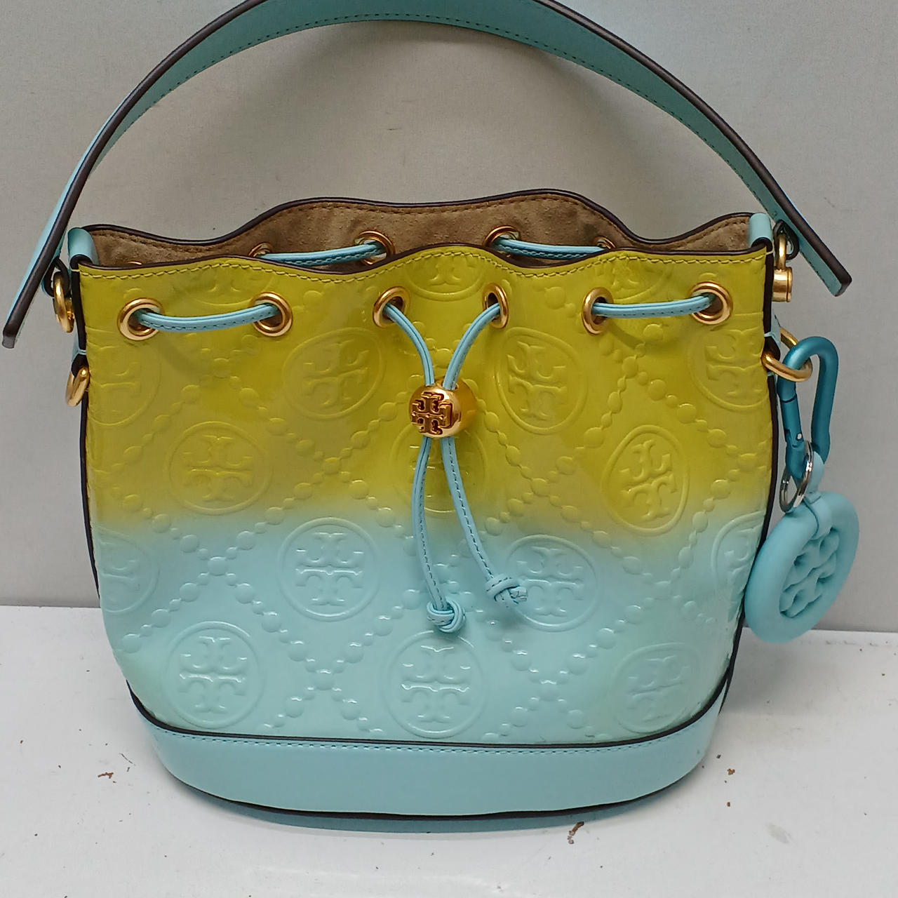 Tory Burch イエローバケットバッグ Tory Burch バケットバッグ イエロー ブルー 【公式通販】