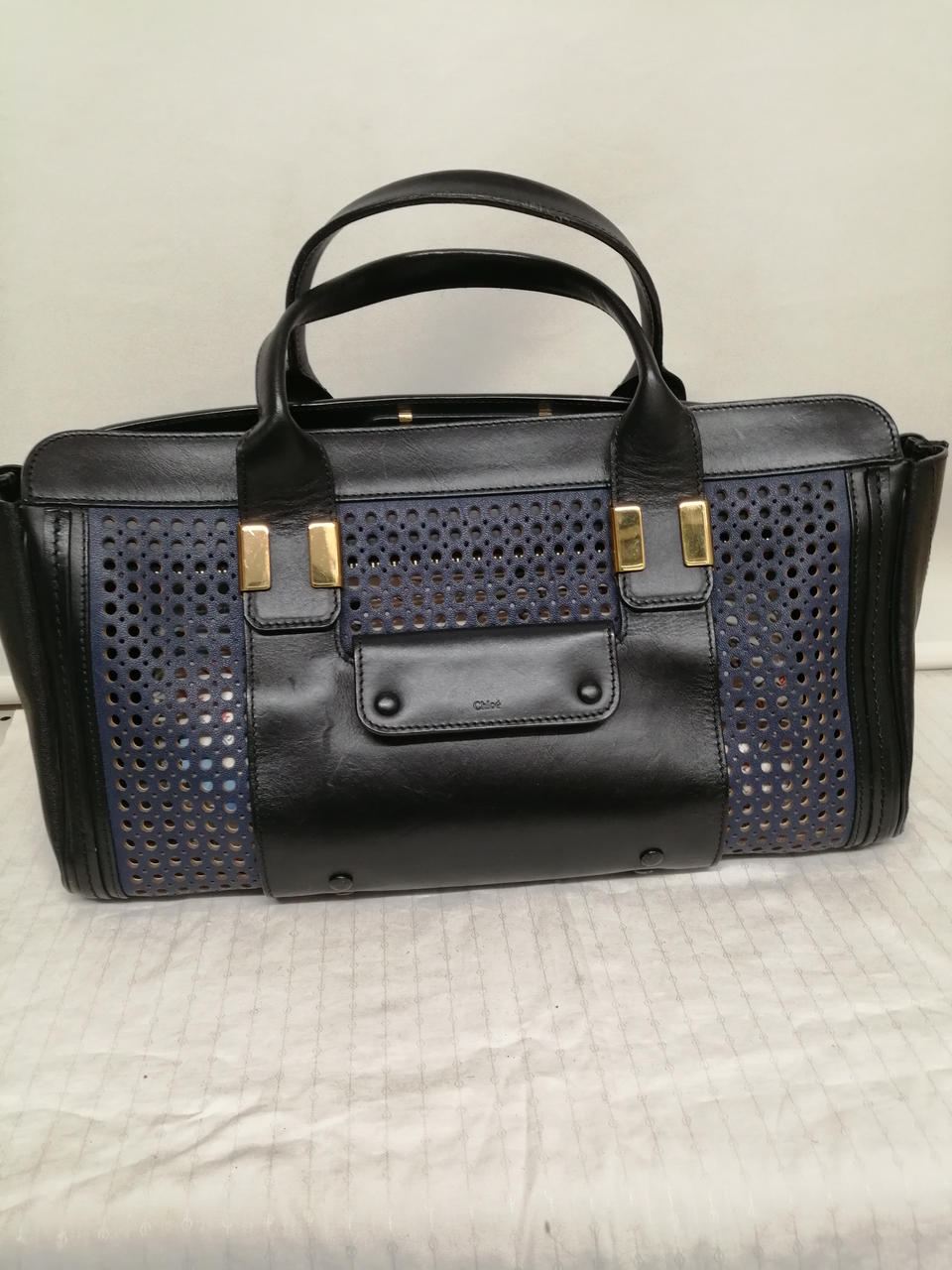 ☆美品・シリアル付☆Chloé Silverado レザーハンドバッグ ブラック Chloé Chloe Black Silverado Leather Handbag Pony-style