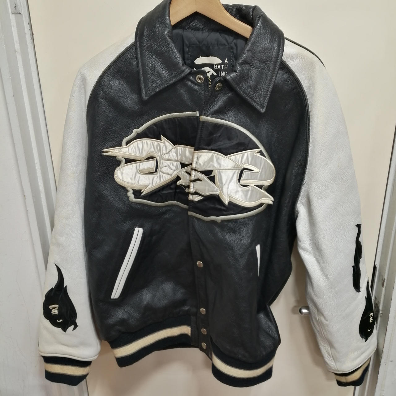 NIGO期　A BATHING APE シングルライダース ジャケット　黒L NIGO期 A BATHING APE シングルライダース ジャケット 黒L