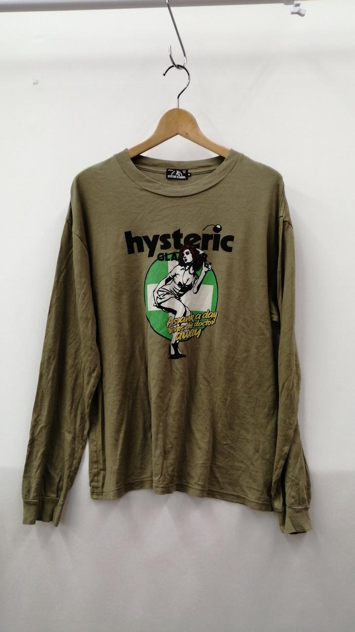 ヒステリックグラマー　ロンT グリーン ヒステリックグラマー Tシャツ 長袖 グリーン ヒスガール プリント L