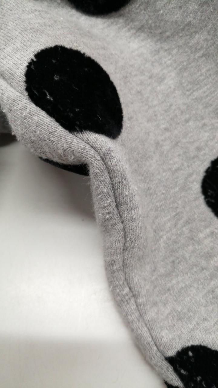 コムデギャルソンCOMME des GARCONS コットンドットフロッキースウェット グレー黒S 【レディース】 コムデギャルソンCOMME des GARCONS コットンドットフロッキー