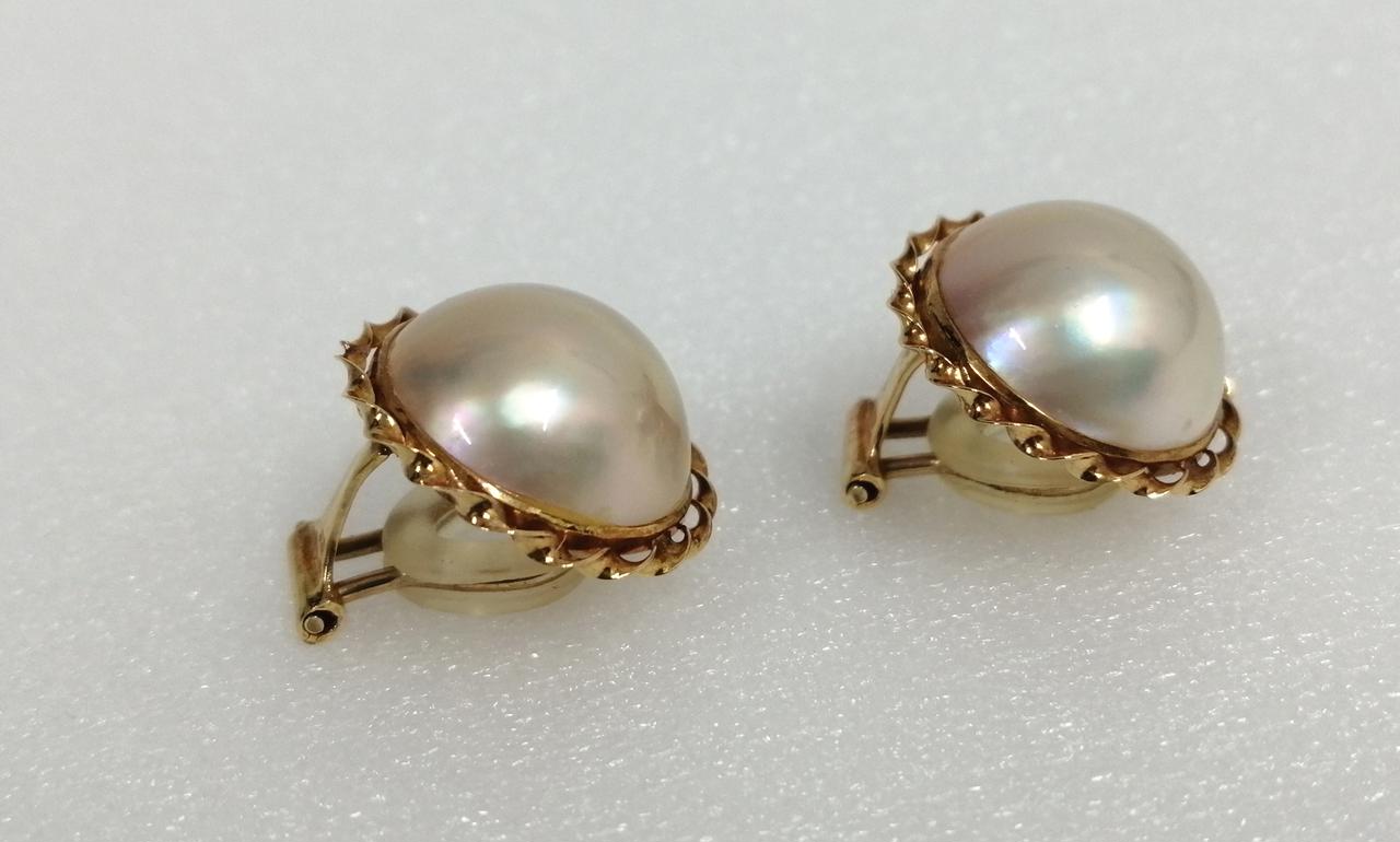 マベパールイヤリング K18Ω 保証期間保証なし発送目安1-2日後登録日2023年08月07日マベ　パール　真珠　マベ貝　直径約14