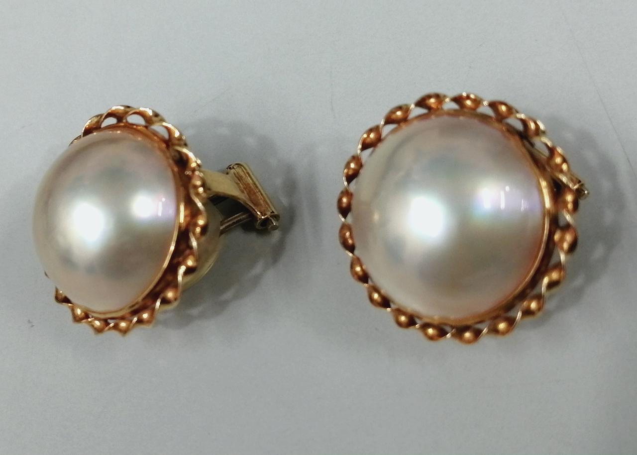 マベパールイヤリング K18Ω 保証期間保証なし発送目安1-2日後登録日2023年08月07日マベ　パール　真珠　マベ貝　直径約14