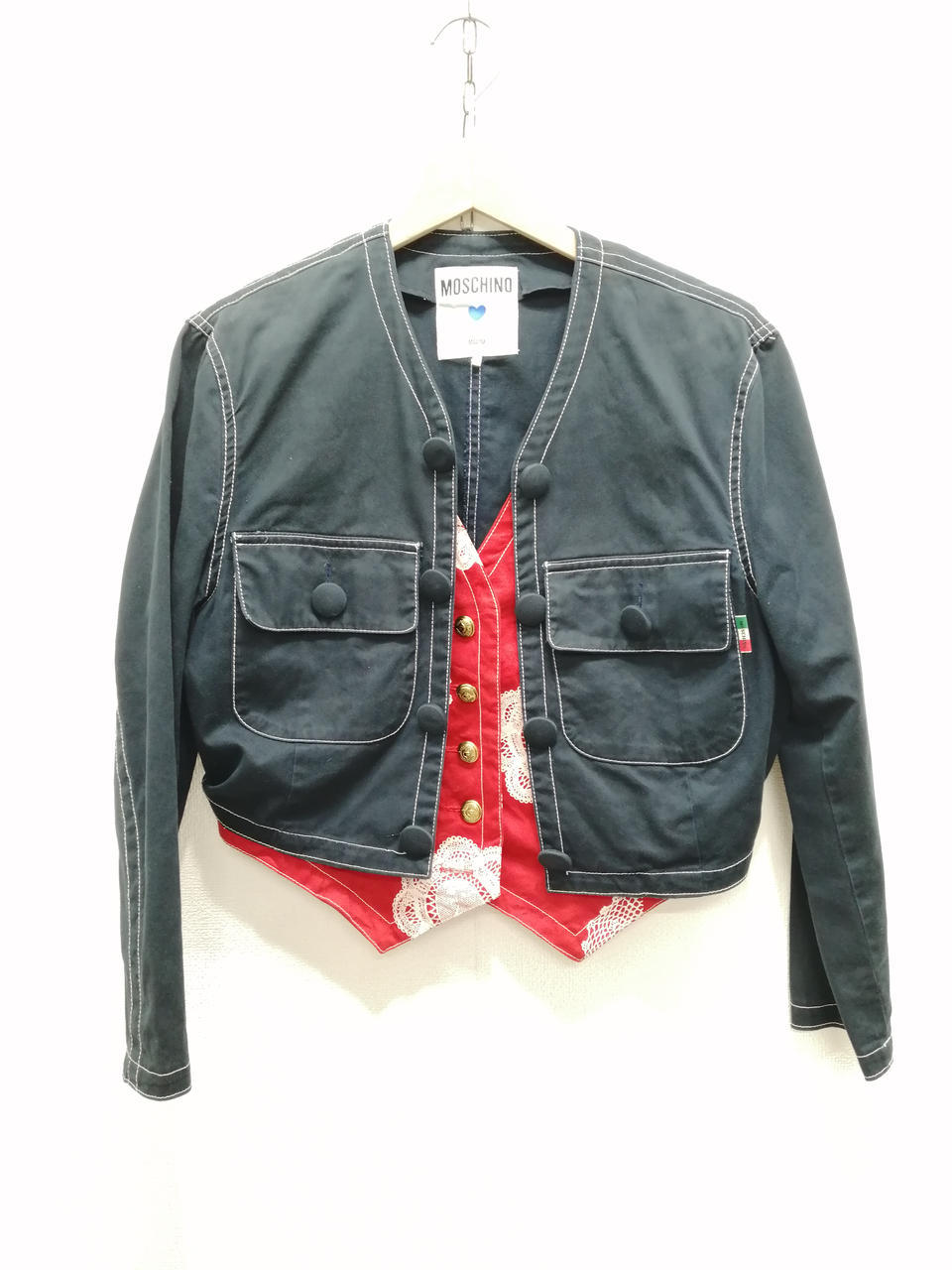 MOSCHINO|ノーカラークロップドジャケット|HARDOFFオフモール
