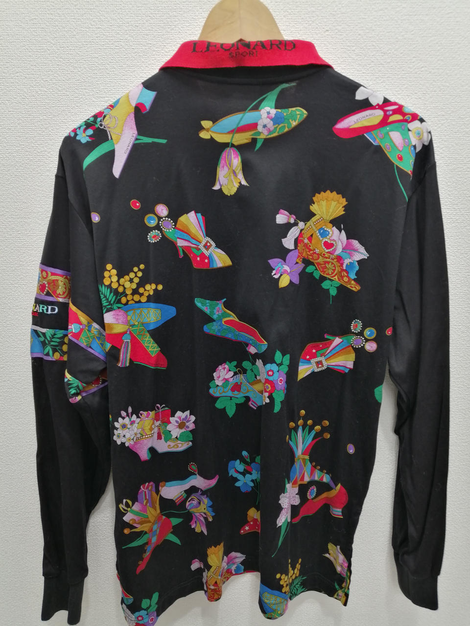 良品希少　LEONARD スポーツ　長袖　ポロシャツ　サイズ44　総柄　ピンク LEONARD SPORT|長袖ポロシャツ|HARDOFFオフモール（オフモ
