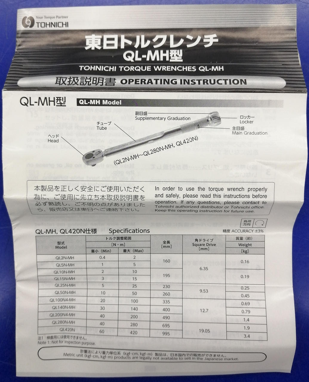 取扱説明書付属