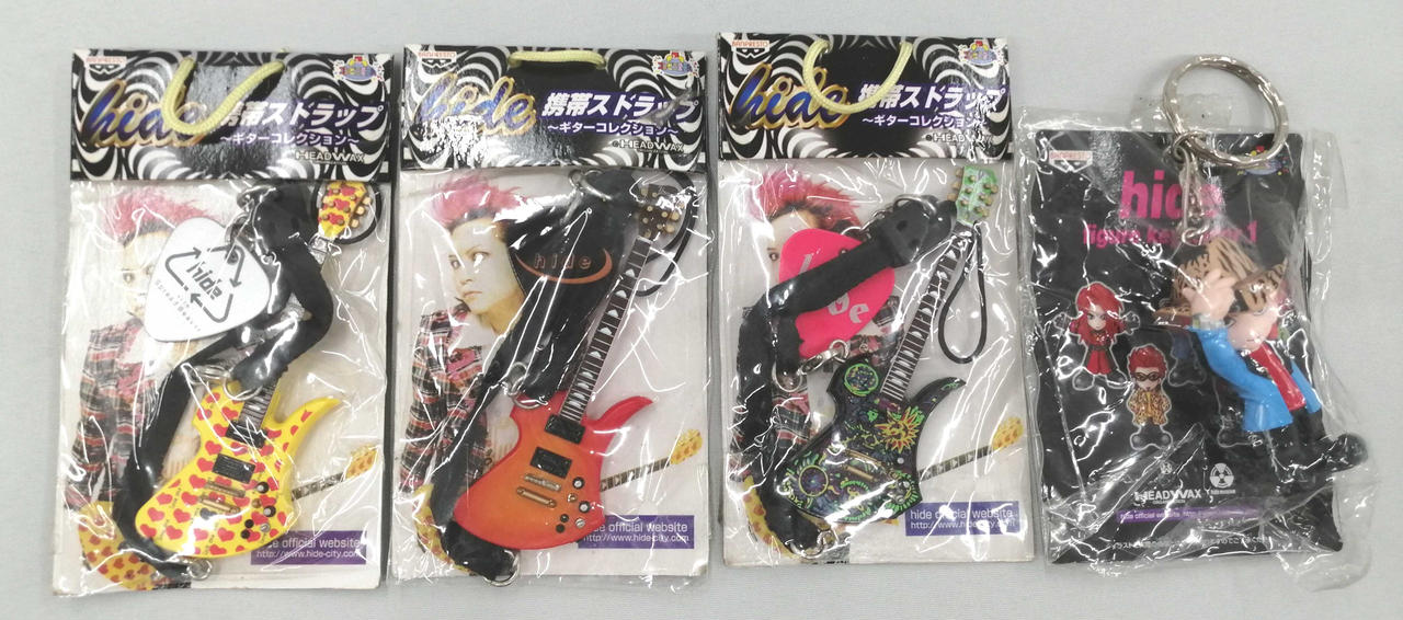 hide☆ギター×ピック型2連アクリルプレートキーホルダー♪5種セット