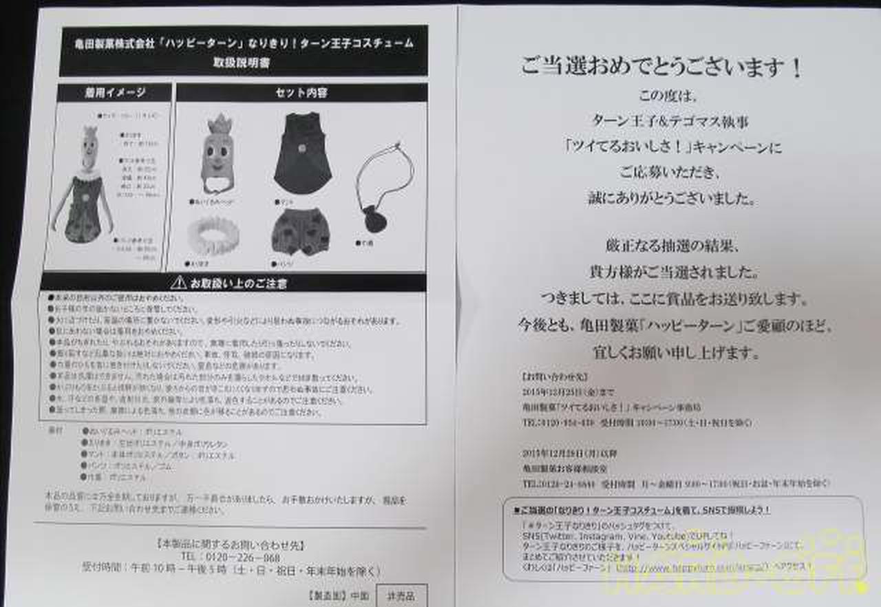 当選証・説明書