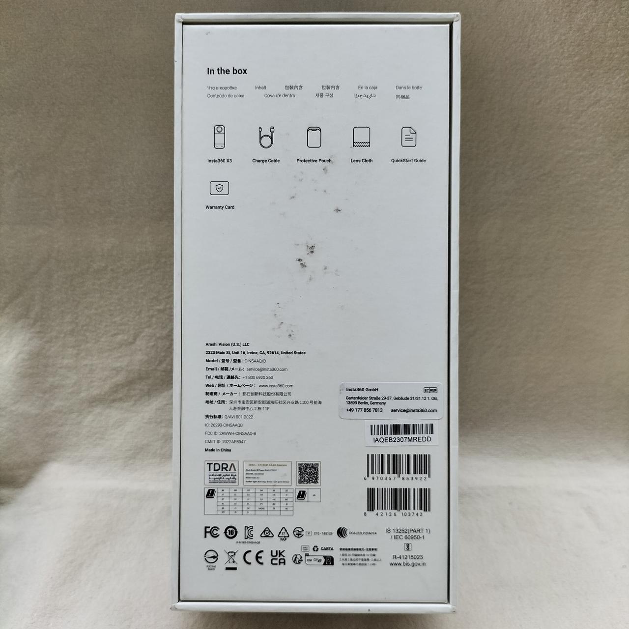 注：外箱に汚れあり