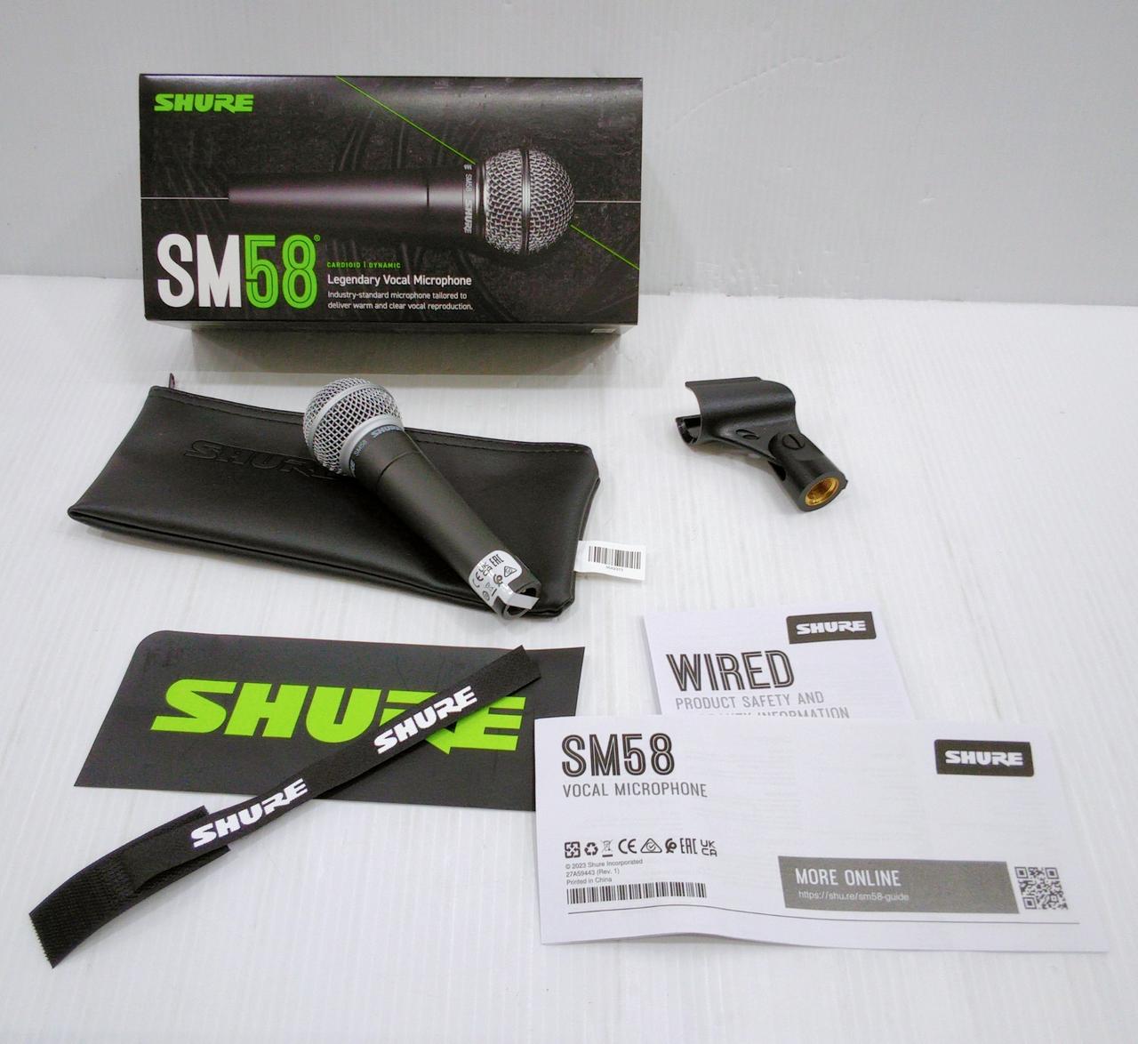 シュアーSM-58 ダイナミックマイクロフォン　未使用品 Shure ￼ SHURE シュア SM58-SE ボーカル用ダイナミックマイク（スイッチ