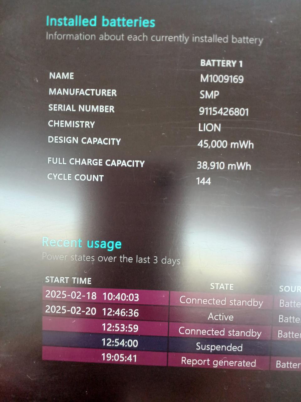 バッテリー状態