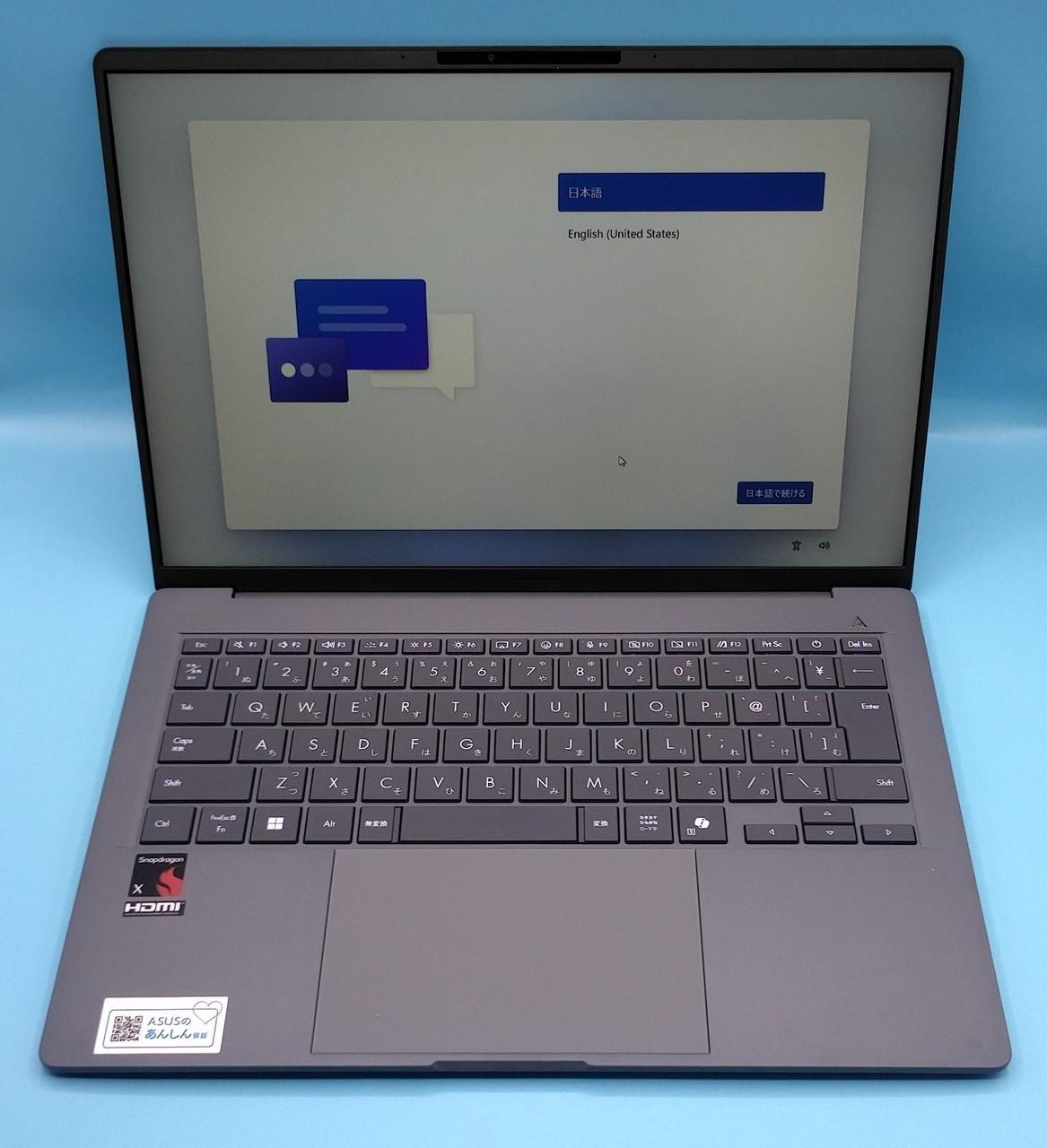 通電時の写真です。