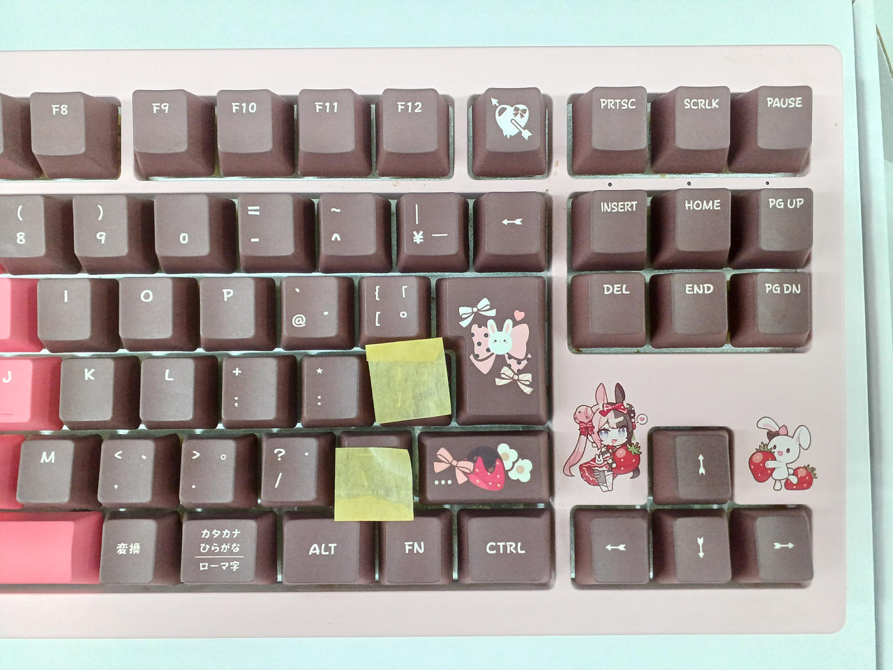 シ－ルの貼ってある所のキ－反応しません