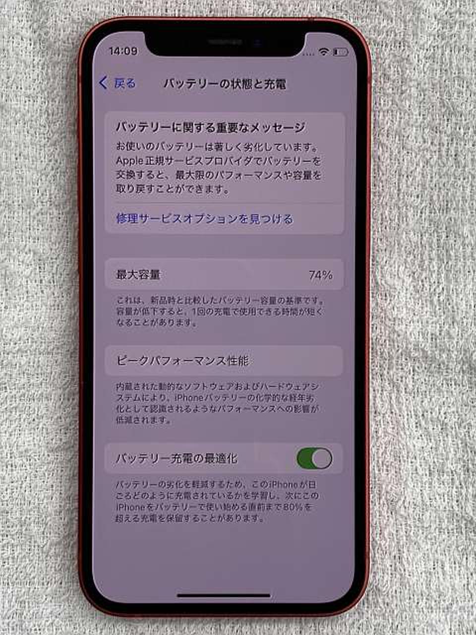 最大容量：74%(25/09/17撮影)