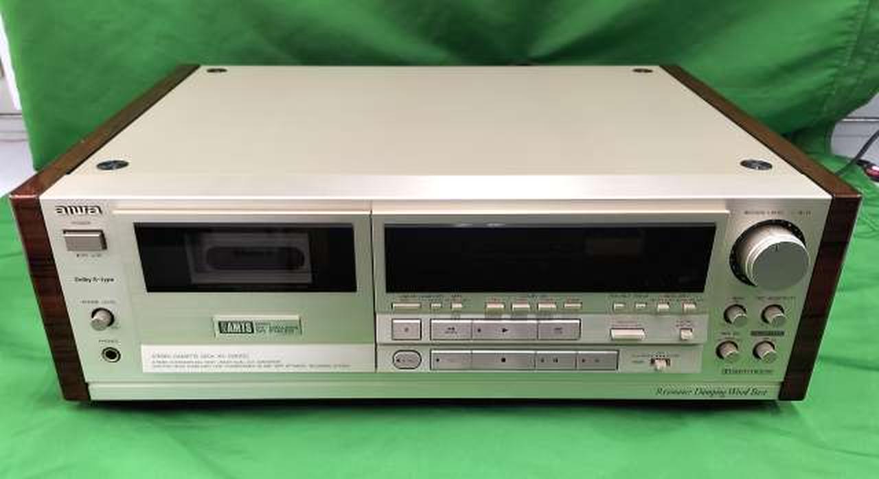 ​フルセットAIWA XK-S9000 リモコン・説明書付 通電済　ジャンク ジャンク品】AIWA アイワカセットデッキ XK-S9000 リモコン、取扱説明書付