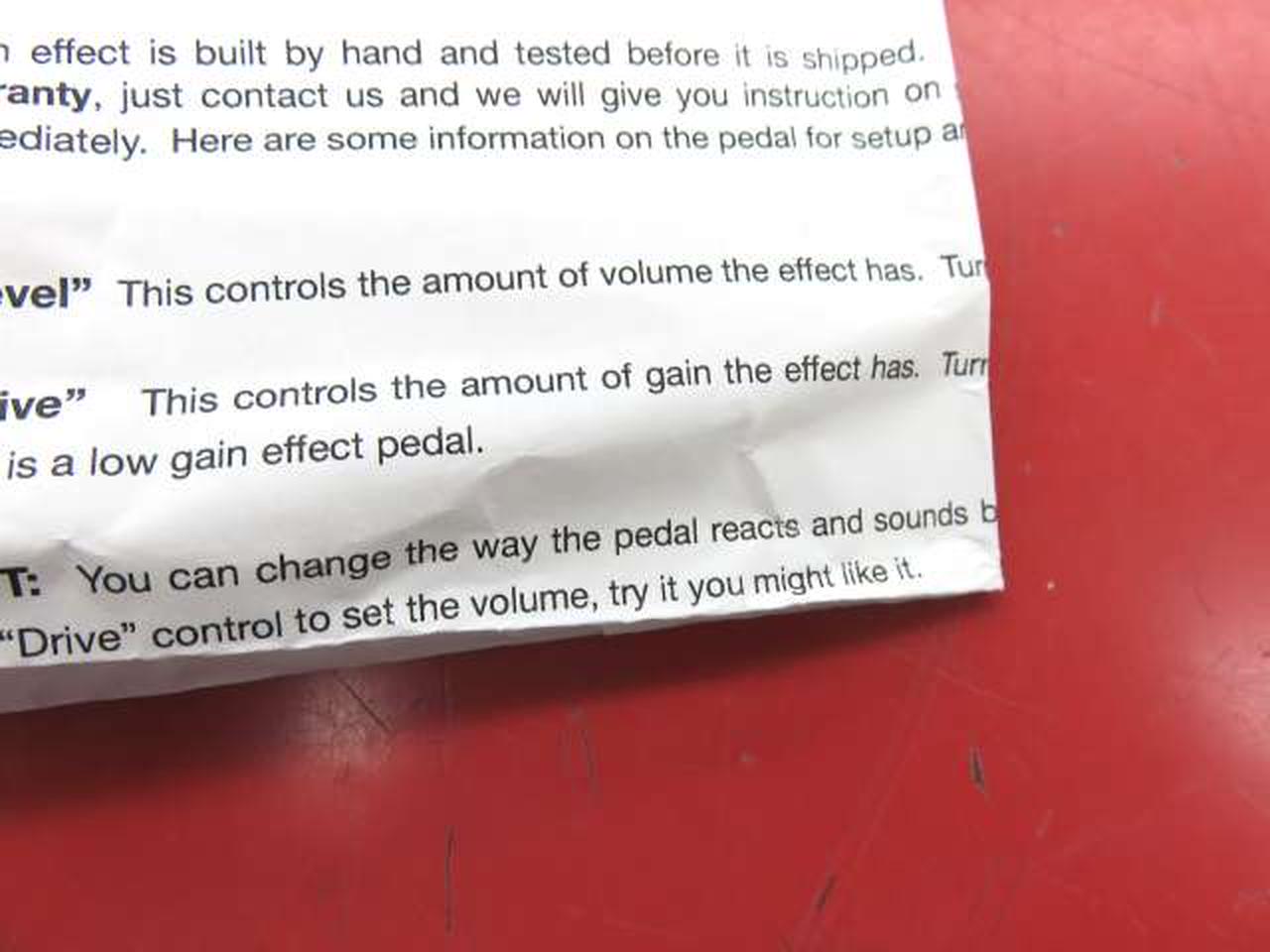 説明書にヨレあり