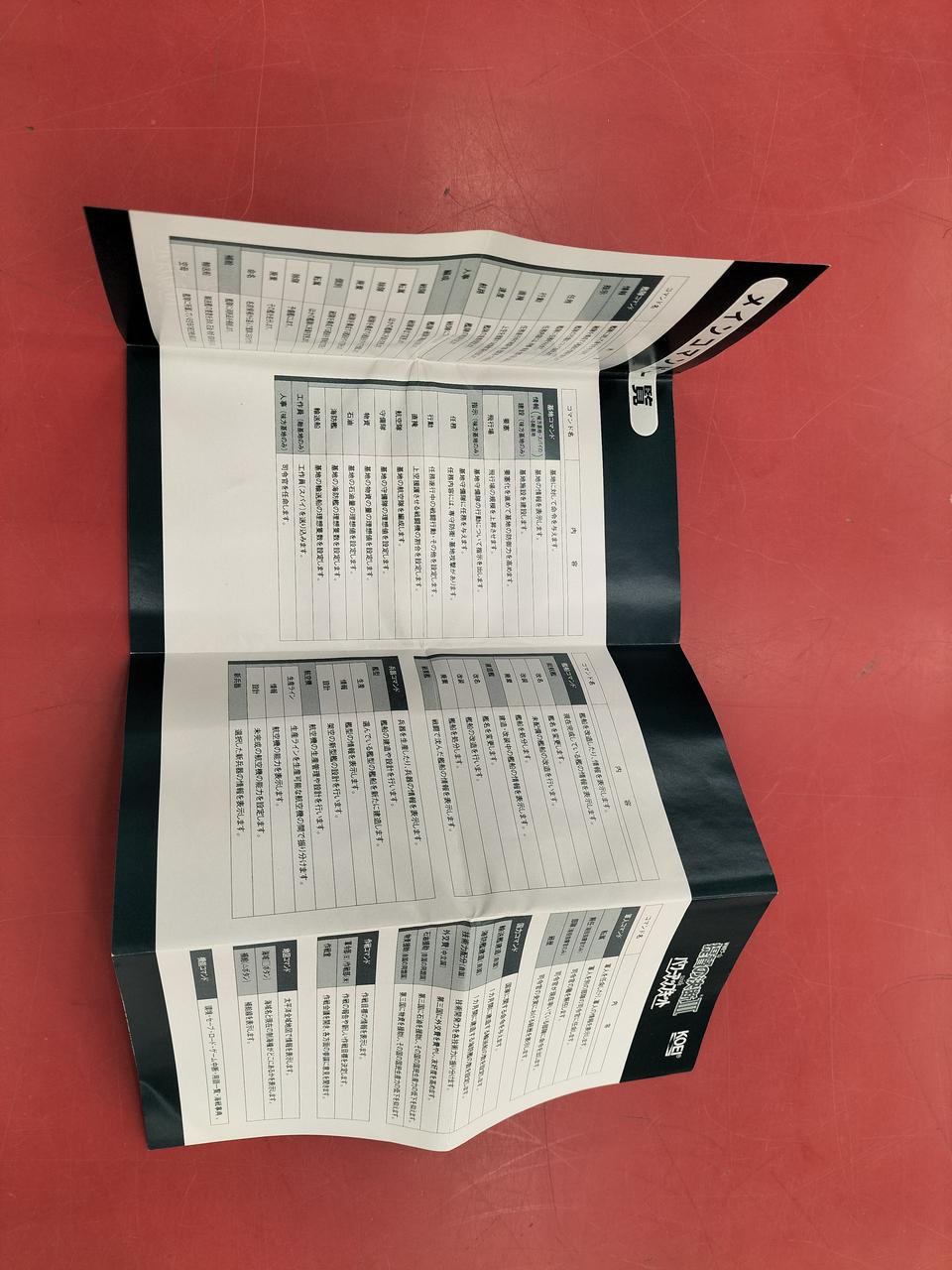 map裏面、メインコマンド一覧