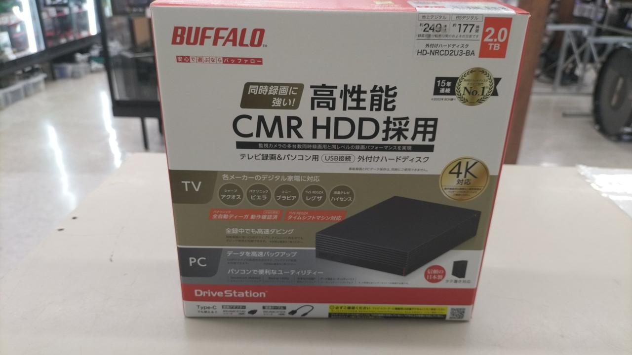 新品・未開封 【送料無料】 4TB BUFFALO 外付けHDD テレビ録画/4K