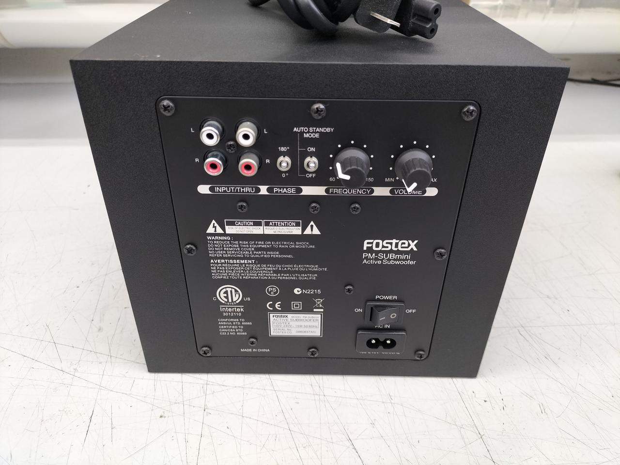 Fostex PM-SUBmini サブウーファー 電源ケーブル付き PM-SUBmini | Fostex(フォステクス)