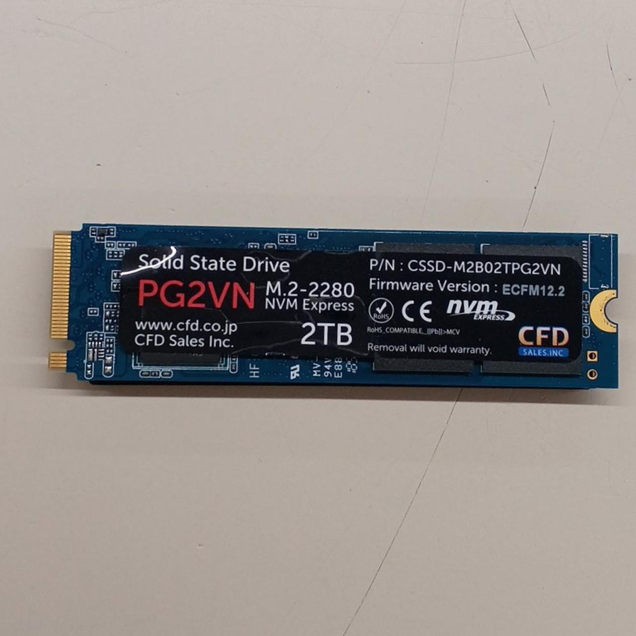 中古 CSSD-M2B2TPG3VNF 容量：2T Amazon.co.jp: CFD販売 PG3VNFシリーズ 2TB (読取り最大 5,000MB