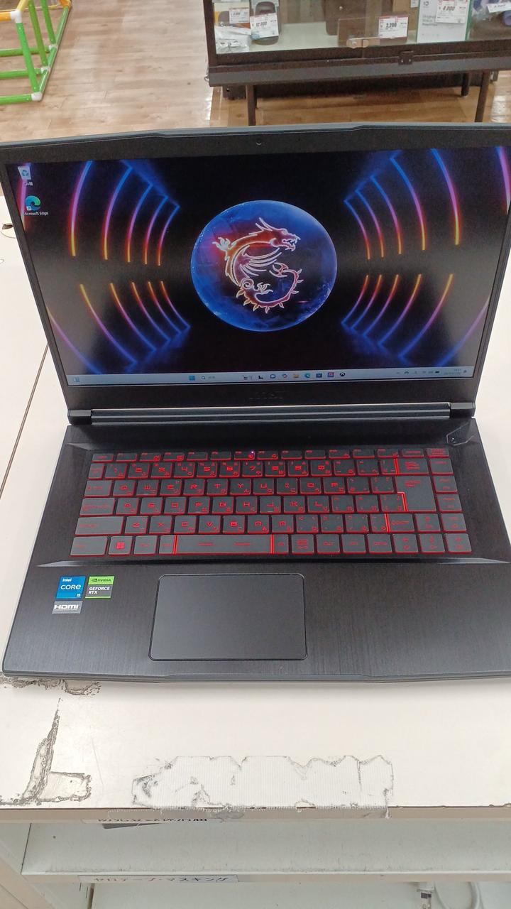 MSI 型番：Thin-GF63-12UC-3050JP ゲーミングノートPC 56,100円