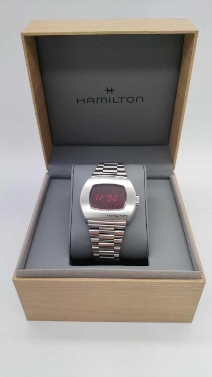 HAMILTON◇クォーツ腕時計/デジタル/BLK/SLV/H524140 HAMILTON