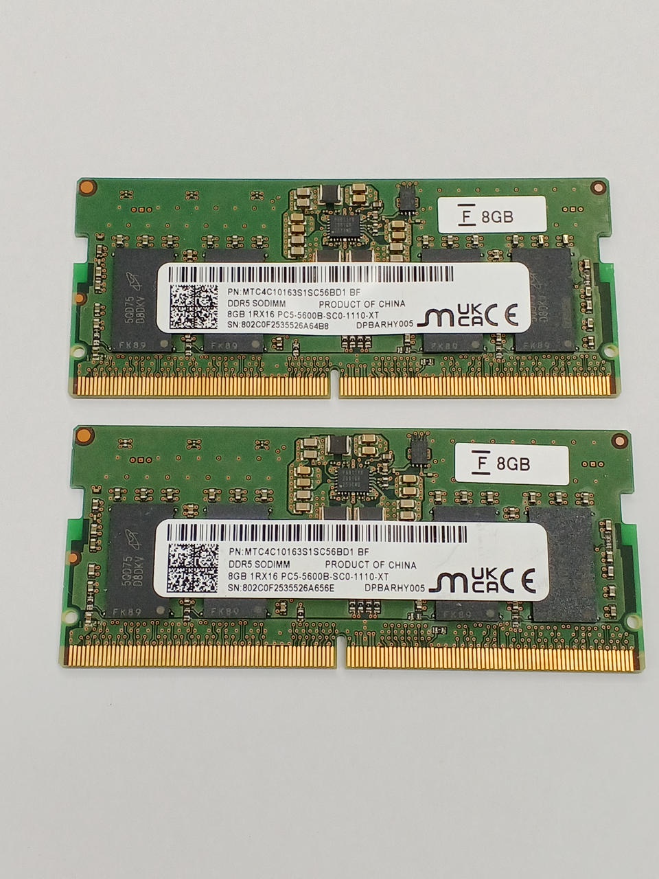Micron 8GB DDR5 メモリ ほぼ新品 マイクロン(MICRON)|ノート用メモリ DDR5/8GB/2枚|【ハードオフ公式