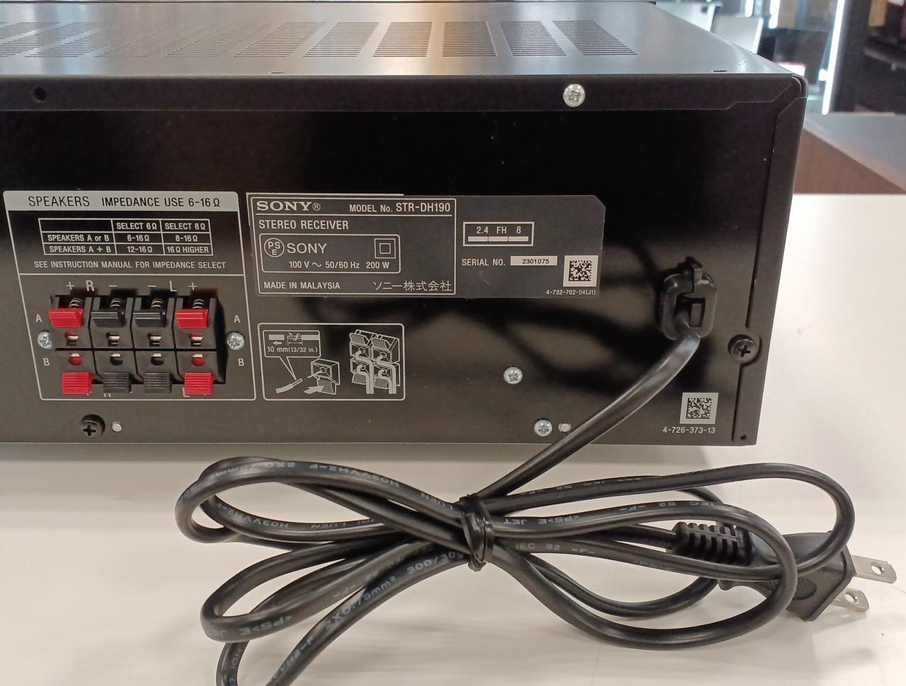 美品SONY プリメインアンプ STR-DH190 プリメインアンプ STR-DH190 [ハイレゾ対応][STRDH190