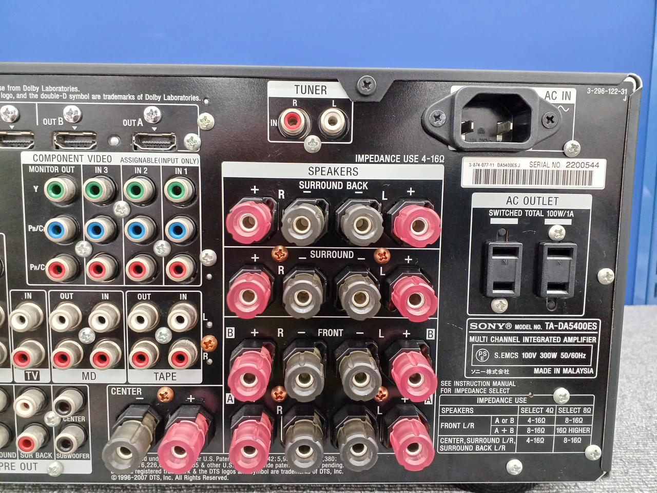 SONY TA-DA5400ES マルチチャンネルインテグレートアンプ 美品 SONY マルチチャンネルインテグレートアンプ TA-DA5400ES