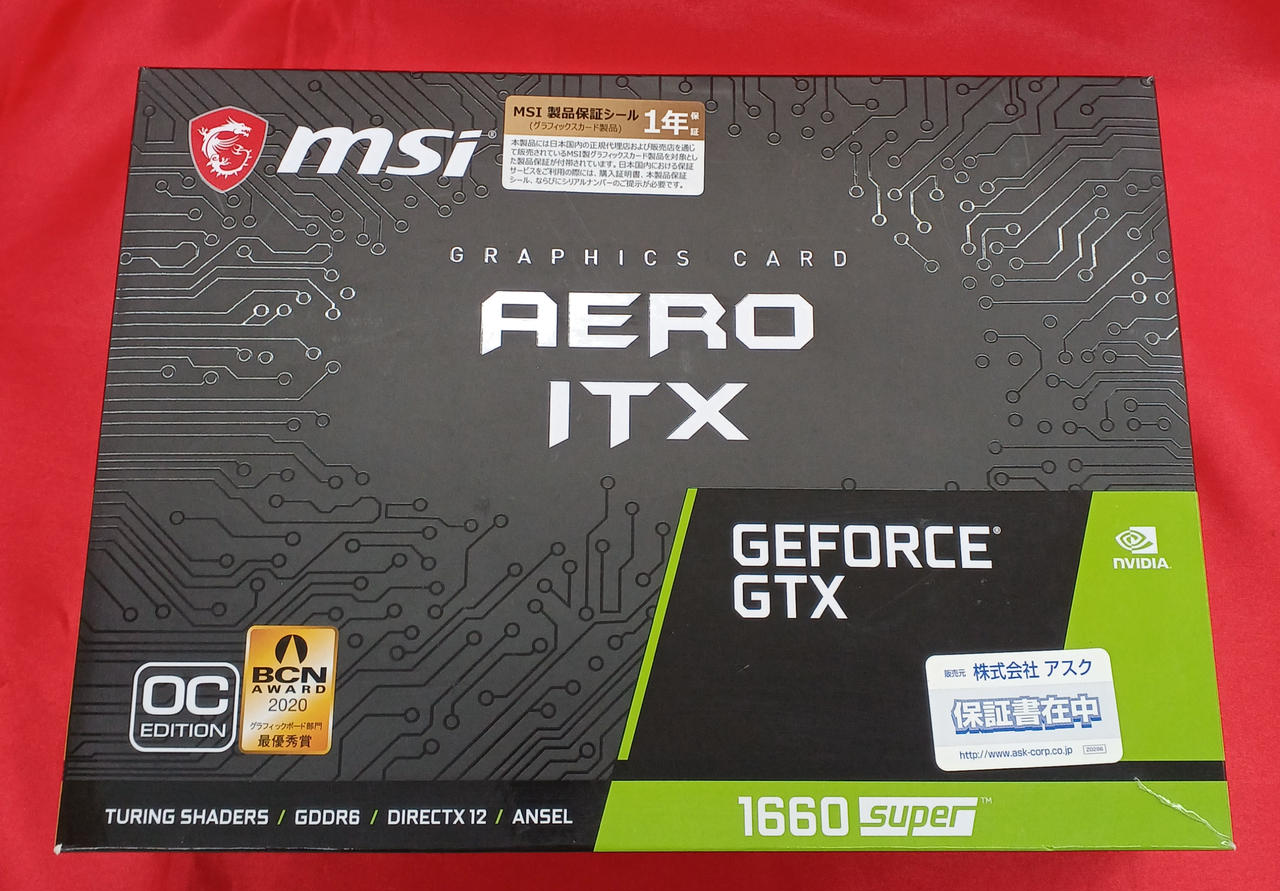 MSI AERO 1660super グラフィックボード Amazon | MSI GeForce GTX 1660 SUPER AERO ITX OC グラフィック