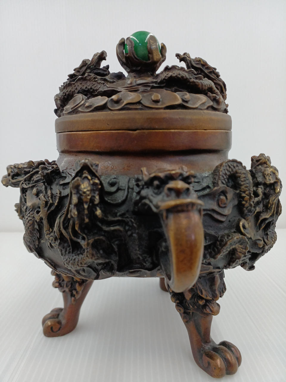 【海】【特大】中国古美術 清時代銅香炉【大明宣徳年製】在銘 重量約：5800ｇ 海】【特大】中国古美術 清時代銅香炉【大明宣徳年製】在銘