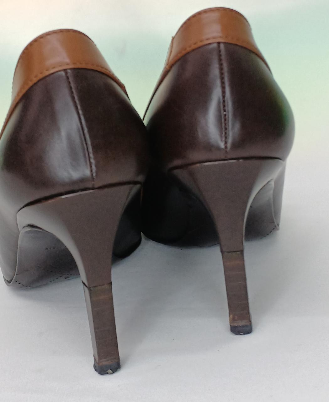 CHANEL シャネル　ブラウン ハイヒールパンプス シャネル(CHANEL)|シャネル パンプス カメリア付き|HARDOFFオフモール