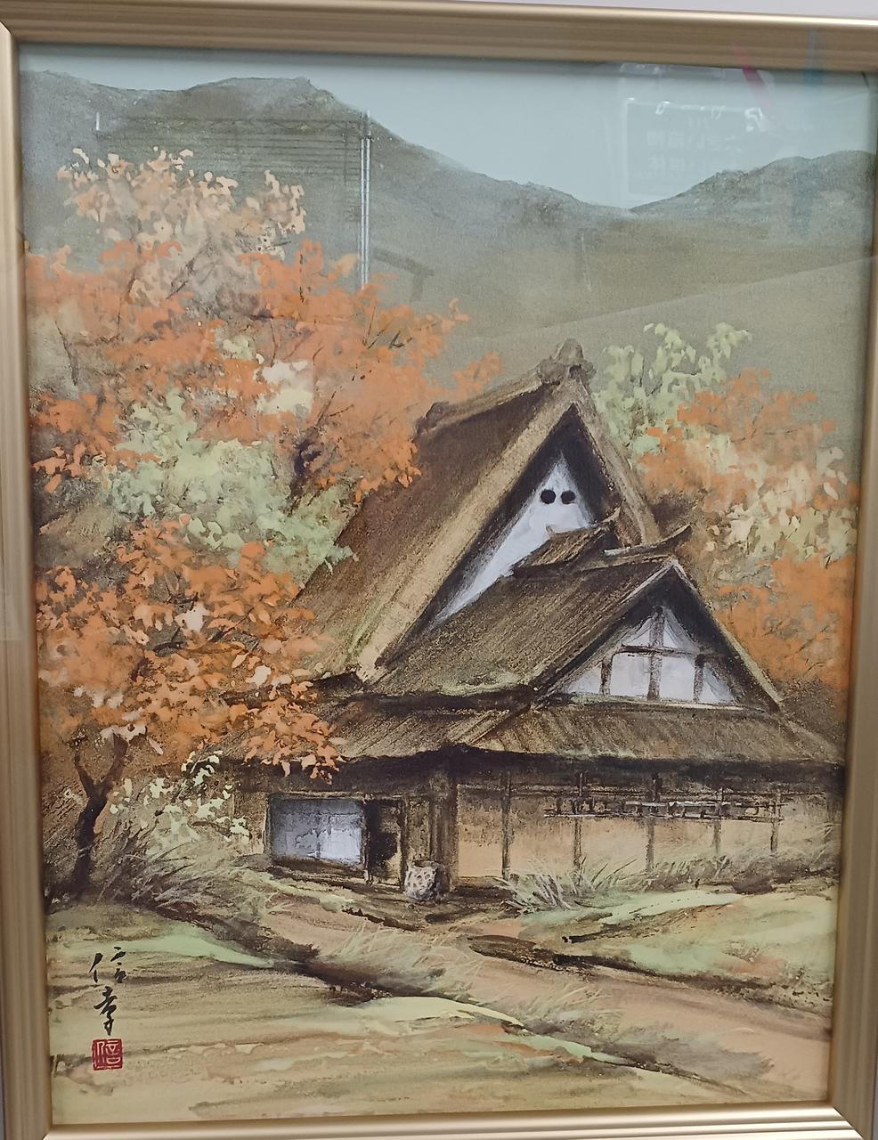 岡信孝、【塔（清水）】、希少な大判額装用画集より、美品、日本人画家 岡信孝「花の雫」日本画 P30号 :: 絵画買取・販売 - シバヤマ