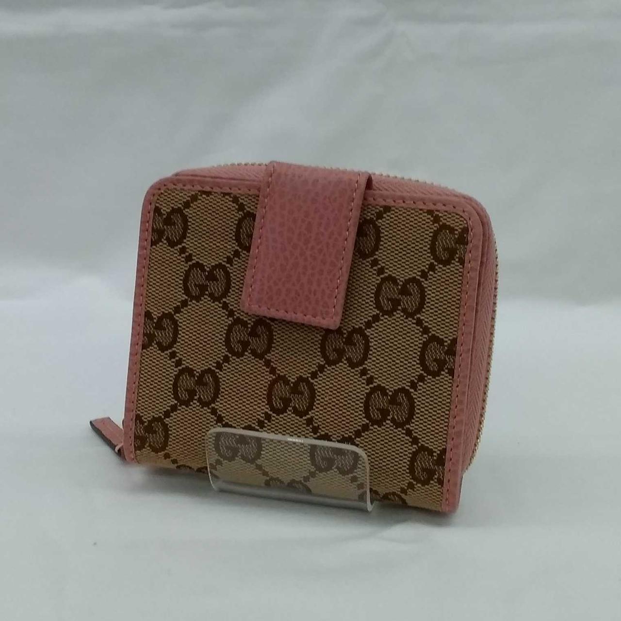 グッチ折りたたみ財布　最終値下げ‼️ 最終値下げ Gucci 三つ折り財布 ベージュ/グリーン/レッド