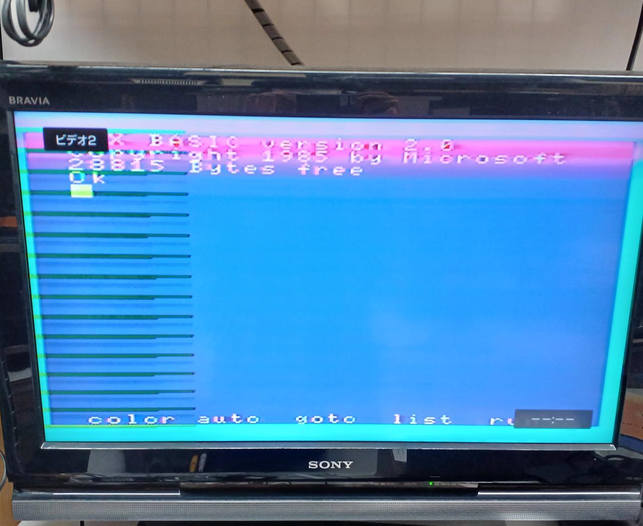 画面の両側に乱れがあります。