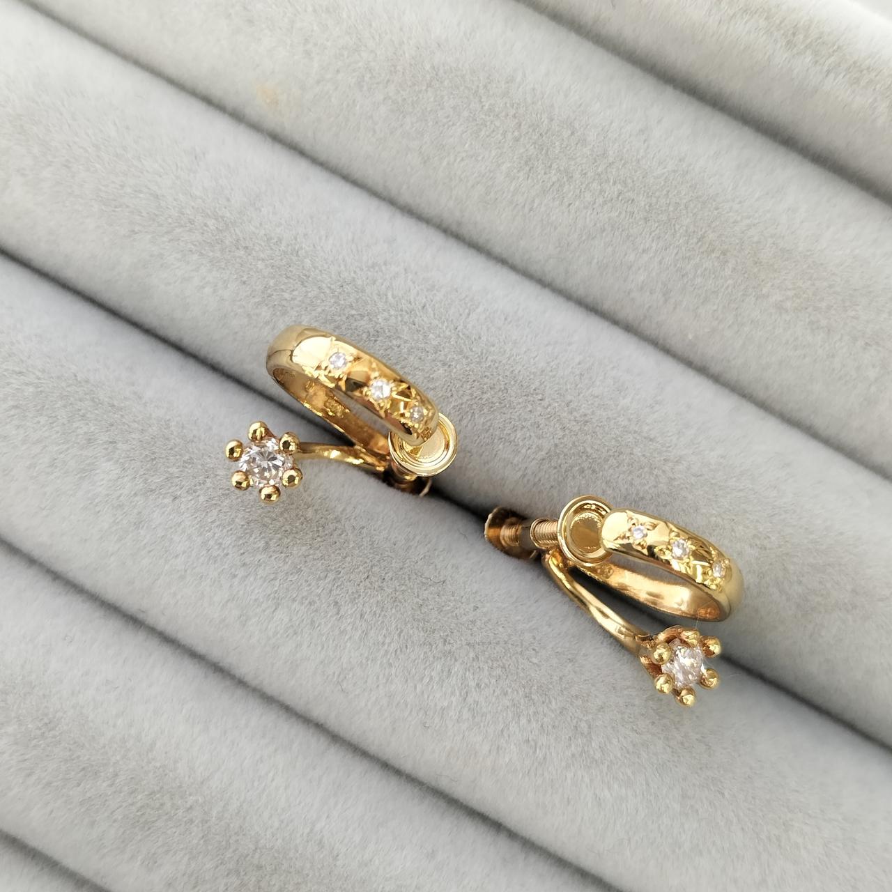 片側3石+お花１石