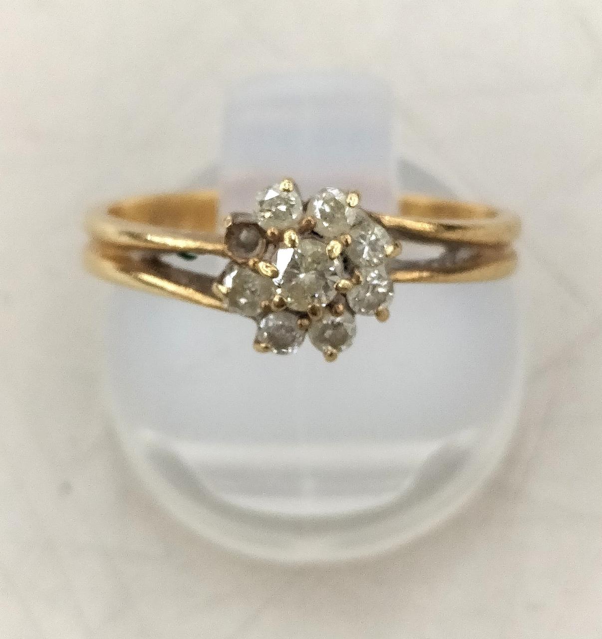 K18YG/PT ダイヤモンド リング 0.30CT およが 