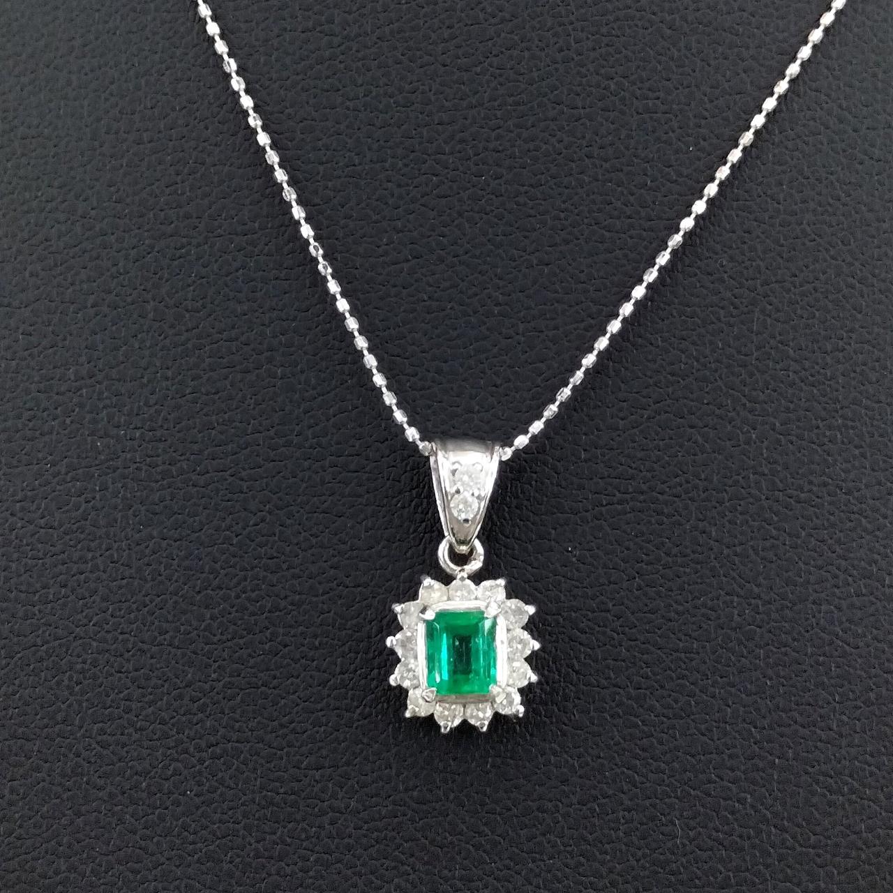 K18WG ダイヤモンドネックレス0.43ct